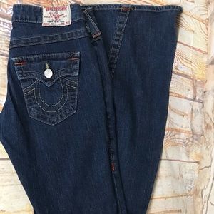 True Religion 26 flare jeans euc stretch